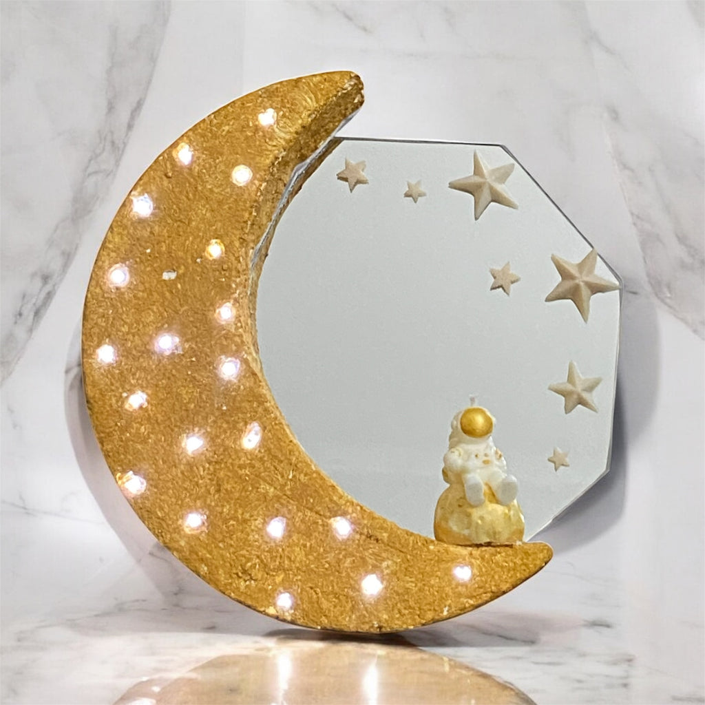 Specchio Decorativo Luna Luminosa con Astronauta - Magia Spaziale LED